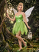 Green 1970s Tinker Bell Fairy Petal Hem Mini Dress