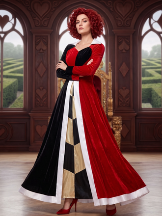 1930s Queen Of Hearts Costume Halloween Dress