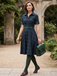 Plaids 1950s Buttoned Belted Swing Dress