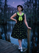 Black & Green 1960s Halloween Demon Eyes Dress