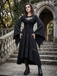 Black 1970s Tie-Neck Halloween Batwing Cape