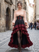 3PCS 1930s Off-Shoulder Top & Tiered Ruffle Skirt & Corset Belt