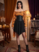 Halloween Gothic Bat Empire Waist Dress