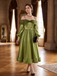 Chartreuse 1950s Pearl Mesh Patchwork Satin Dress