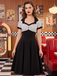 1950s Polka Dot Patchwork Swing Dress