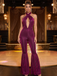 Purple 1970s Sheer Glitter Disco Halter Jumpsuit
