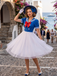 White & Blue 1950s Halloween Nautical Sailor Cosplay Dress Set