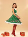 Green 1950s Candy Cane One-Shoulder Dress