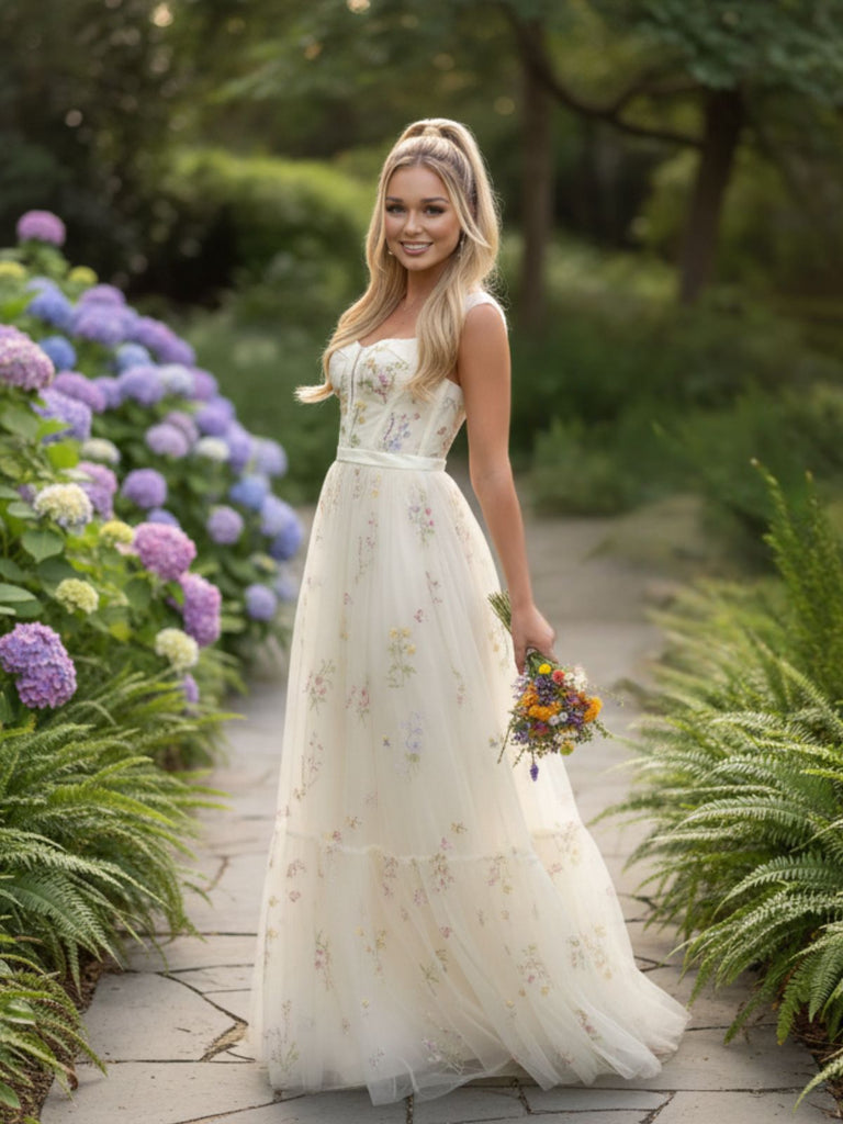 1930s Floral Mesh Boned Lace-Up Dress