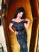 Black 1960s Off-shoulder Spider Web Dress