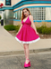 Pink 1950s Polka Dots Halter Cotton Dress