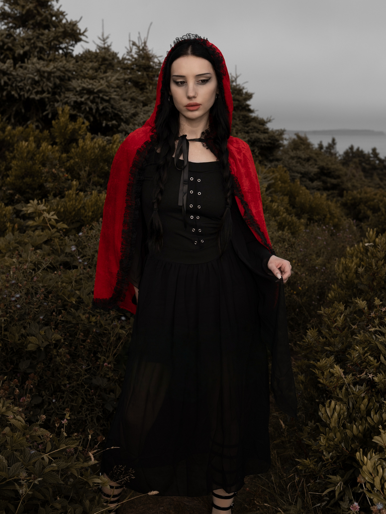 1950s Halloween Witch Transparent Sleeves Strap Dress