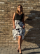 Black 1950s Floral Swing Dress