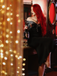 Black 1930s Rose Velvet Fishtail Dress