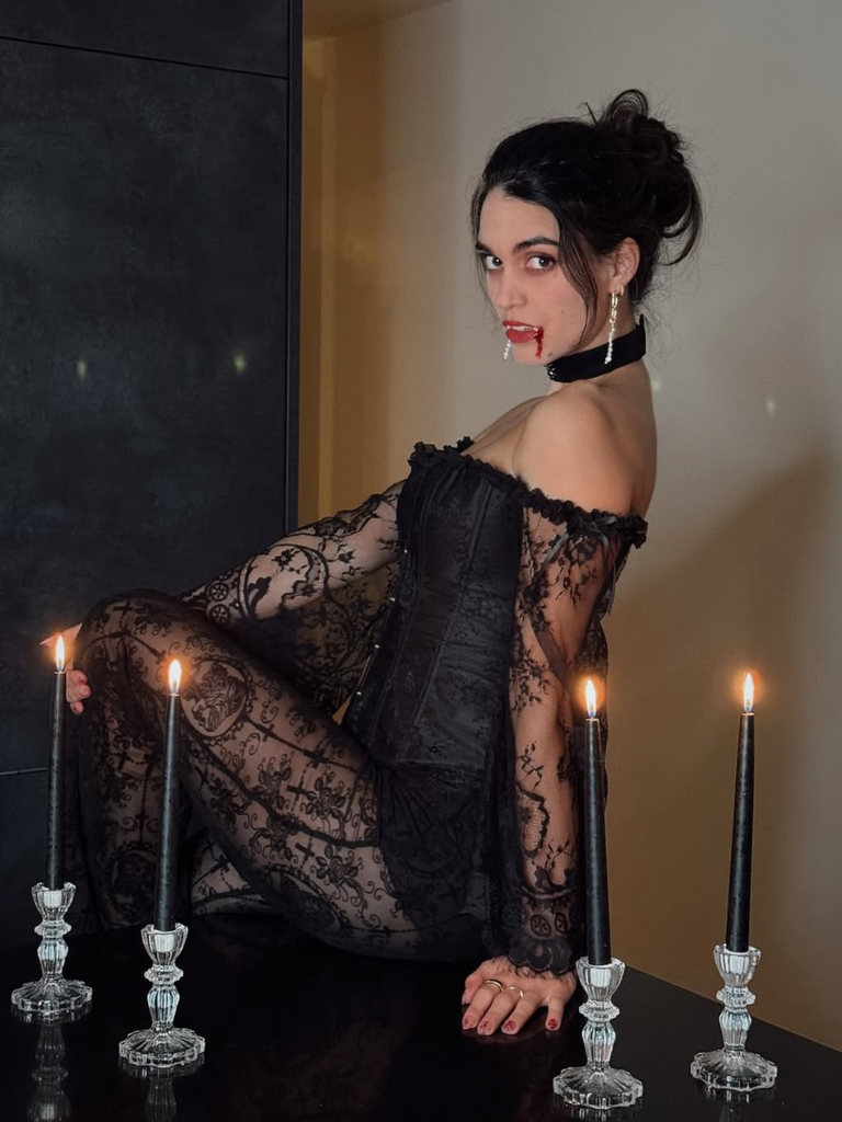 Halloween Steampunk Lace Patchwork Corset