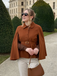 Camel Color 1940s Lapel Cape Coat