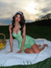 Light Green 1930s Plaid Halter One-Piece Swimsuit