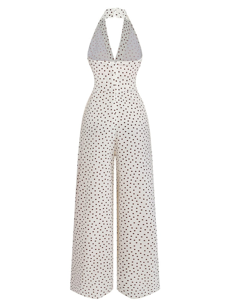 Polka dot jumpsuit on a white background