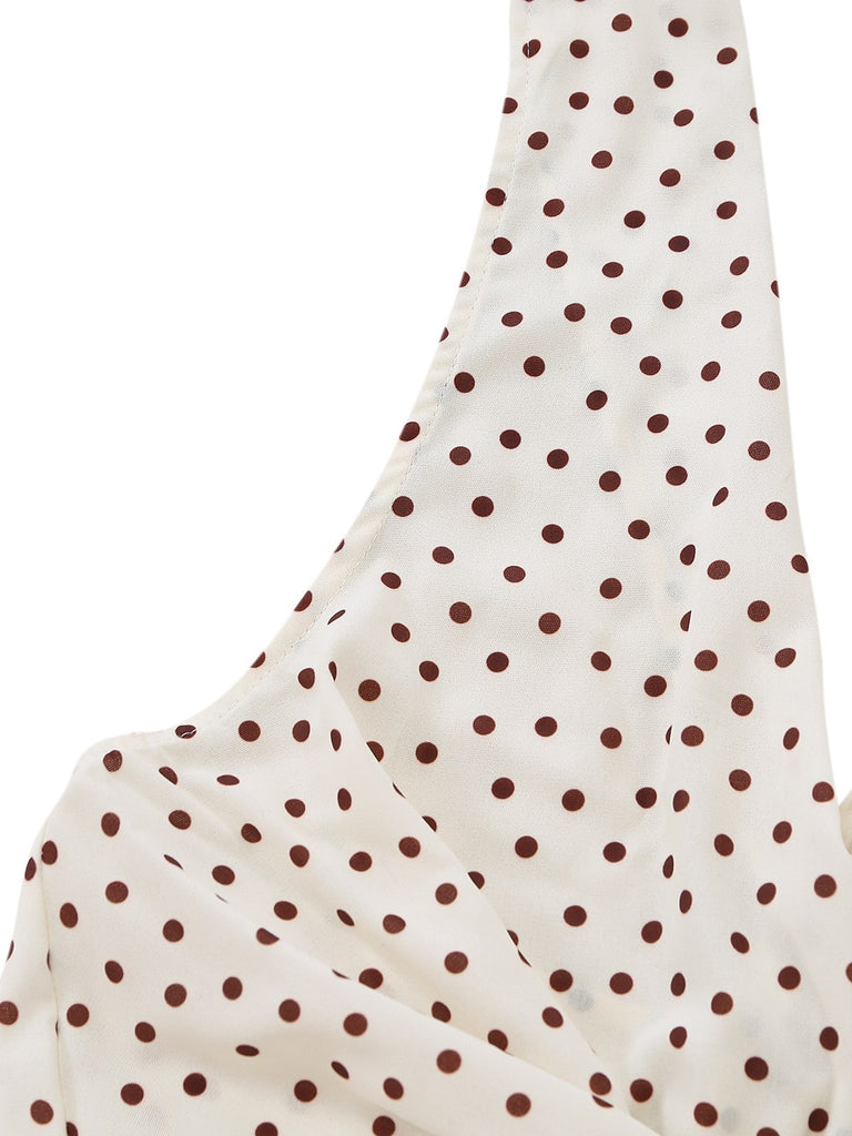 White fabric with polka dots on a white background