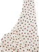 White fabric with polka dots on a white background