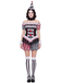 Black White 1950s Harlequin Clown Halloween Costume Set