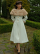 Cream 1950s Multi-Layer Fur Collar Patchwork Coat