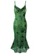 Green 1960s Floral Vintage Dress