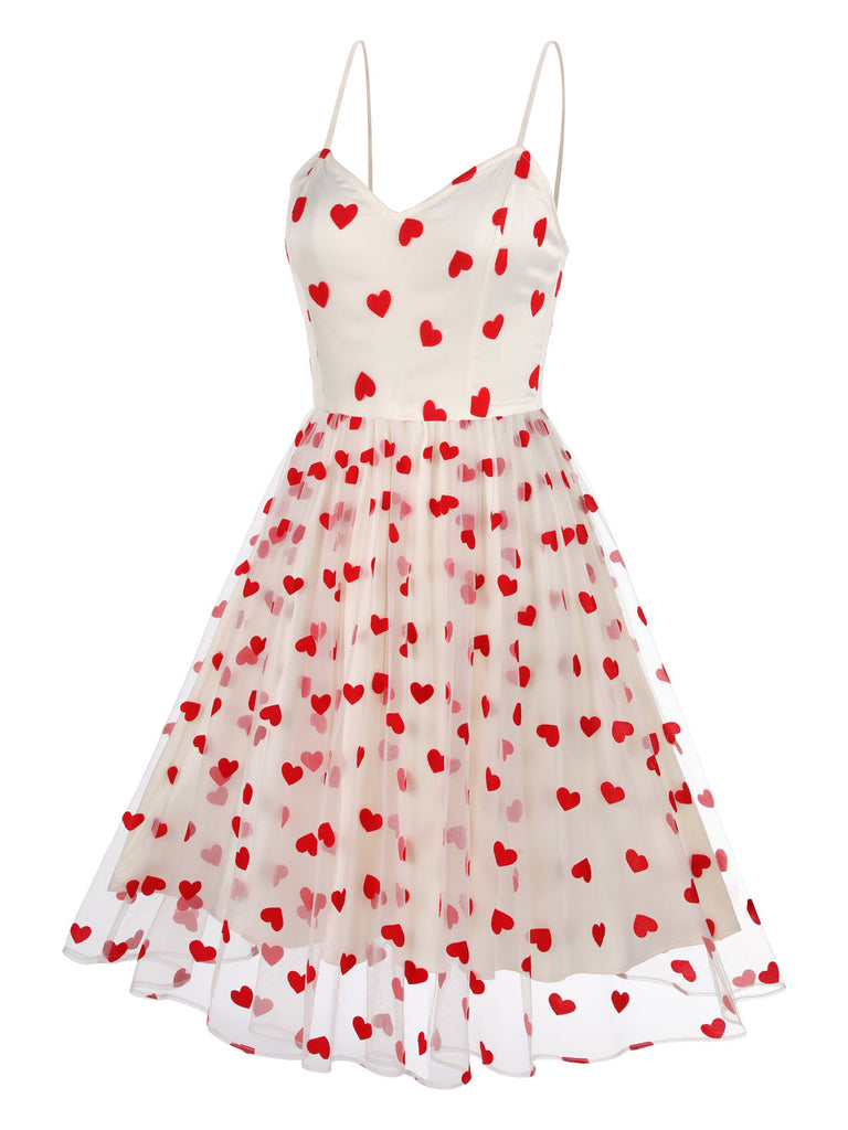 Heart 1950s Mesh Sling Dress