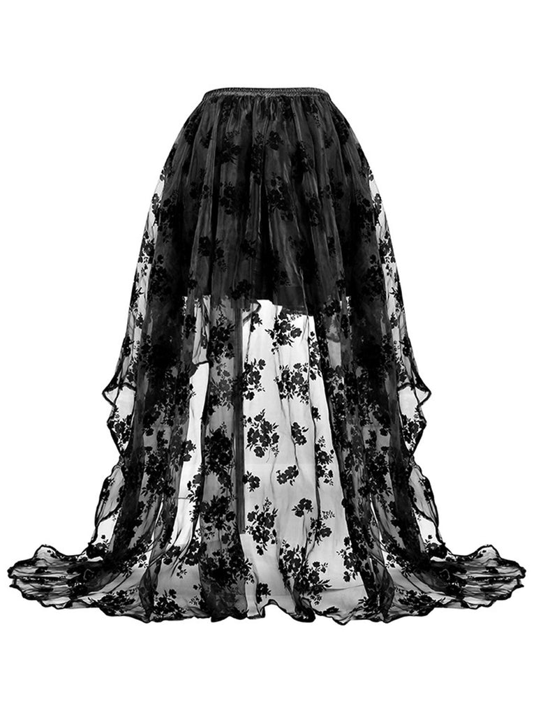 Black Halloween Steampunk Hilo Skirt