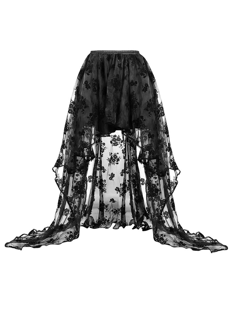 Black Halloween Steampunk Hilo Skirt