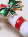 Retro Christmas Crutch Rhinestone Brooch