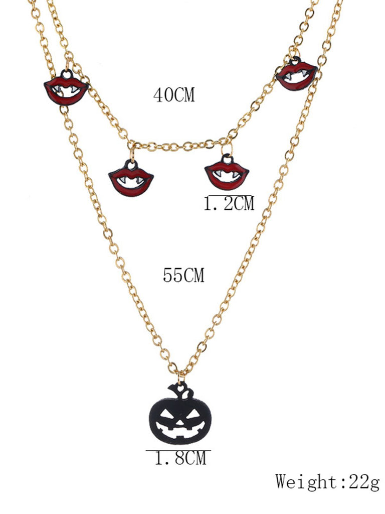 Retro Halloween Pumpkin Necklace