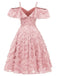 1950s Ruffle Tassel Feather Solid Dress