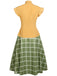 2PCS 1950s Bow Plaid Blouse & Skirt