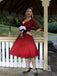 1950s Solid Sweetheart Fold Swing Dress