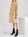 Retro Solid Button Belt Coat