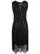 1920s Beaded Fringed Flapper Dress, classic 1920s style elegant retro fashion - Image 3