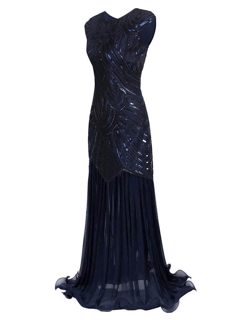 1920s Embroidery Sequin Maxi Dress — vintage elegance for the modern woman