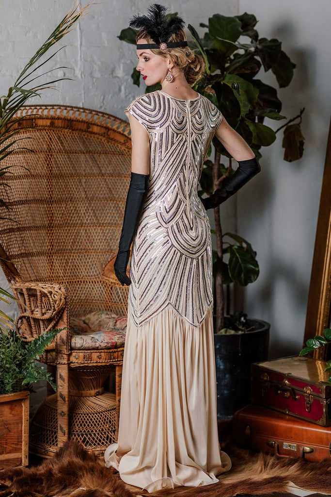 1920s Embroidery Sequin Maxi Dress: timeless style reimagined