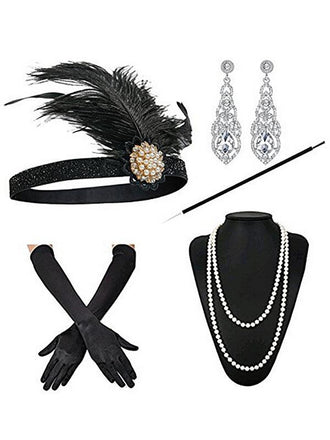 She finds her 1920s story in this 1920s Flapper Costume Accessory Set
