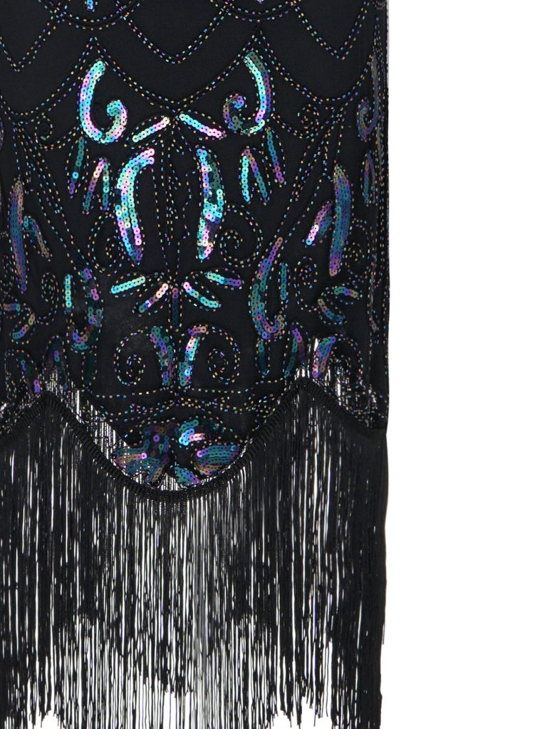 1920s Fringed Flapper Gatsby Dress, classic 1920s style elegant retro fashion - Image 18