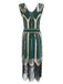 1920s Leaves Sequined Tassel Dress, classic 1920s style elegant retro fashion - Image 12