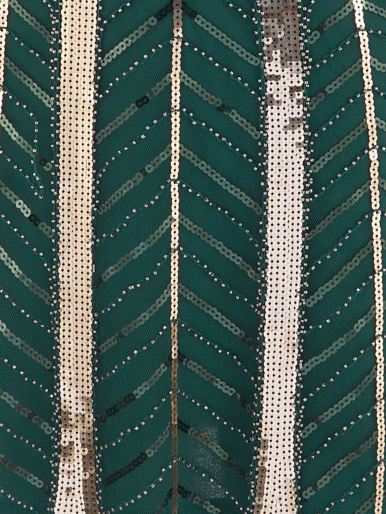 1920s Leaves Sequined Tassel Dress, classic 1920s style elegant retro fashion - Image 13