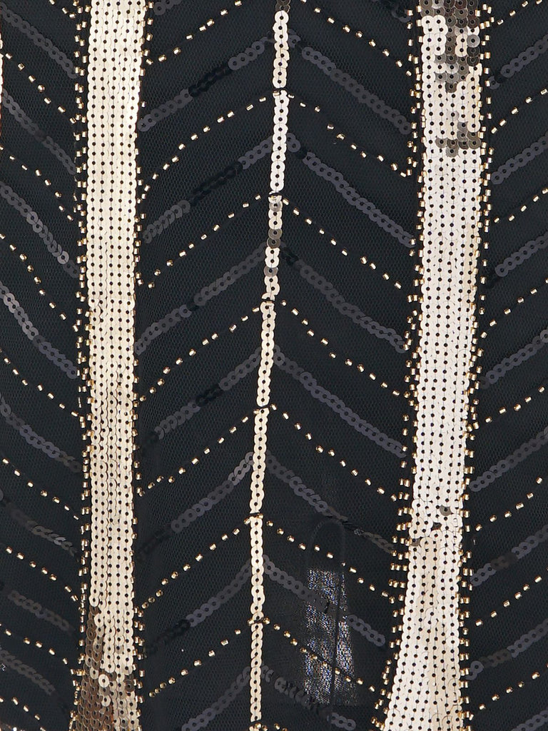 1920s Leaves Sequined Tassel Dress — vintage elegance for the modern woman