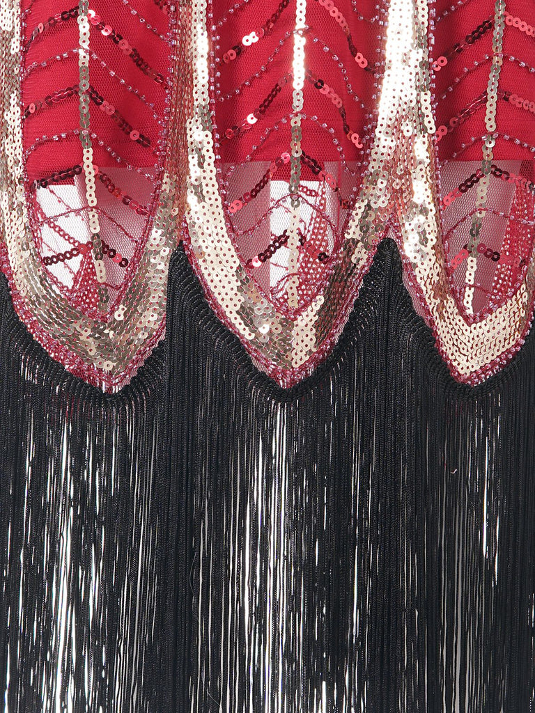 1920s Leaves Sequined Tassel Dress: timeless style reimagined
