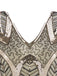 1920s Leaves Sequined Tassel Dress, classic 1920s style elegant retro fashion - Image 3