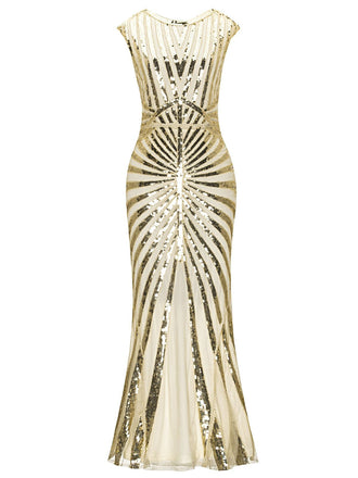 1920s Sequin Art Deco Maxi Dress: timeless style reimagined