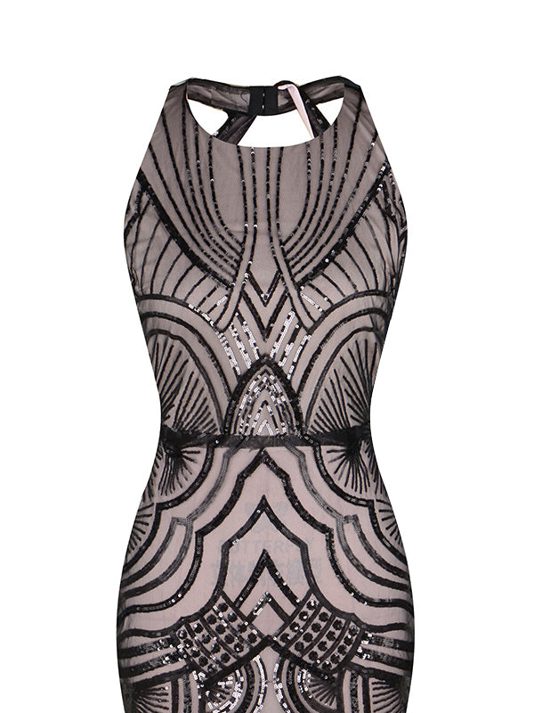 1920s Sequin Backless Formal Dress, classic 1920s style elegant retro fashion - Image 9