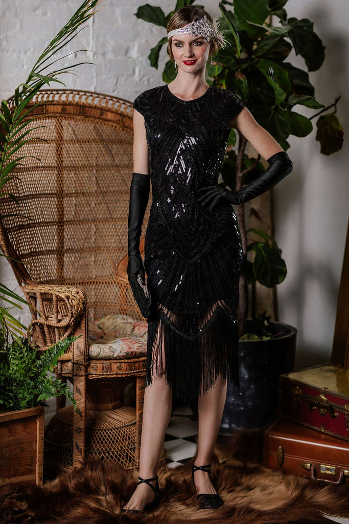1920s Sequin Beaded Fringed Dress: timeless style reimagined
