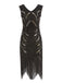 1920s Sequin Fringed Gatsby Dress, classic 1920s style elegant retro fashion - Image 4